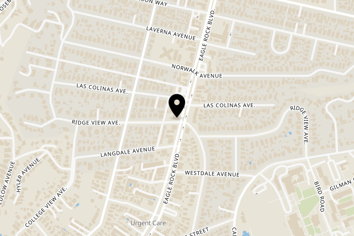 Map showing the location of Max City BBQ on 4729 N Eagle Rock Blvd in Los Angeles